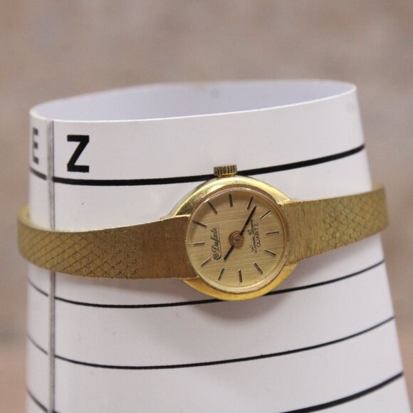 Vintage Dufonte Lucien Piccard Watch Womens Gold Tone Stainless Steel Rare 60's - Picture 10 of 10